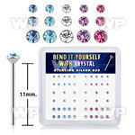 un4fjj box w silver 925 un bent nose stud mixround crystals in belly piercing