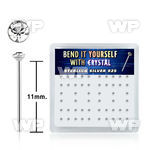 una14f6 box w silver 925 un bent nose stud 1 5mm round clear crys belly piercing