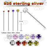 ung silver fishtail straight nose stud 22g round cz