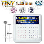 ung4jek box w silver 925 bend it nose studs tiny 1 25mm prong nose piercing