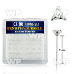 ung4r6 box w silver 925 un bent nose stud 3mm triangle shaped belly piercing