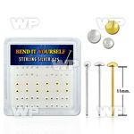 unjfe box w silver 925 un bent nose stud an of 1 5mm ball shape belly piercing