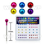 unjr4fk box w silver 925 un bent nose stud 2mm mixed color plated nose piercing