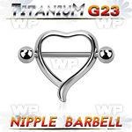 unpsh11 heart shaped nipple shield w a titanium g23 barbell