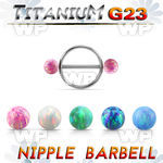 uonpe5 steel nipple shield w titanium barbell w 5mm opal balls