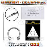uset07 piercing kit titanium g23 circular barbells needle