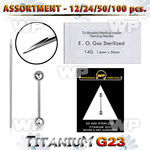 uset11 piercing kit titanium g23 tongue barbells needles.
