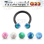 utcbeop4 anodized titanium g23 circular barbell w 4mm opal balls