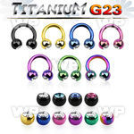 utcbjb5 anodized titanium g23 circular barbell 5mm jewel balls