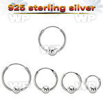 vbcr16m 925 silver ball closure earrings (1.2mm) with 4mm ball