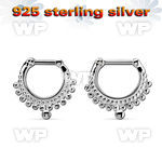 vsepm16 silver septum clicker 14g w small balls