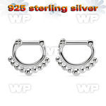 vsepn14 silver septum clicker 14g w big balls