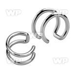 w6d surgical steel clip on fake helix clip indouble ring desi belly piercing