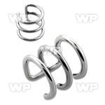 w6dz surgical steel fake helix clip triple ring