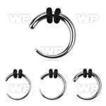 wf3a 316l steel curved taper double o ring ear lobe piercing