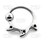 wf3m surgical steel captive bead ring triple fin design ear lobe piercing