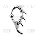 wf3v surgical steel captive bead ring spiky tribal design ear lobe piercing