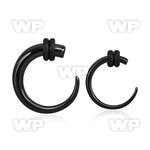 wfr3a black ion plated surgical steel curved taper double o rin ear lobe piercing