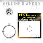 whdi 14kt white gold nose hoop w 1.5mm round real diamond