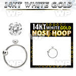 whz15 14kt white gold nose hoop w 1.5mm round clear cz stone