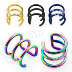 wr6dz ion plated 316 steel fake ear cuff 1 6mm 3 hoops helix piercing