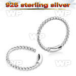 wu1o 925 silver endless nose ring twisted wire