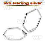 wu1x silver seamless nose ring hexagon shape design