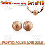 xdpfobr5 set w 10 5mm rose gold steel dimple balls frosted surface