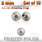 xfobal5 10 pcs of 5mm 316l steel ball w frosted surface 1.6mm