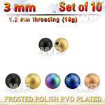 xfobt3s set w 3mm pvd plated steel ball w frosted surface 1.2mm