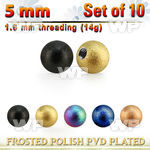 xfobt5g set w 5mm pvd plated steel ball w frosted surface 1.6mm