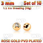 xjbtt3s pack 3mm x 1.2mm rose gold steel ball bezel set crystal