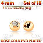 xjbtt4s pack 4mm x 1.2mm rose gold steel ball bezel set crystal