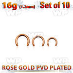 xttcb16g set w rose gold steel circular barbell post thread 1.2mm