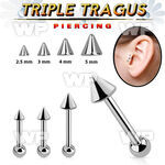 xwf46u 316l steel triple tragus piercing 1 2mm 3mm lower ball tragus piercing