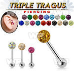 xwf6da 316l steel triple tragus piercing 1 2mm 3mm lower ball tragus piercing