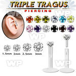 xwfig bio flex triple tragus piercing 1 2mm silver 925 top1 5 tragus piercing