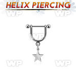 xwh1ez steel helix stirrup w a dangling plain steel star