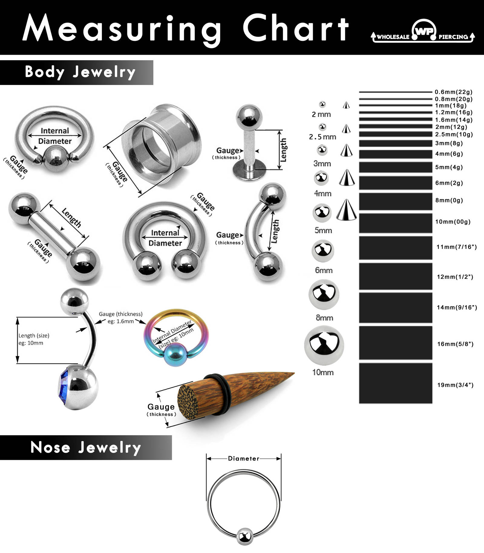 Body Jewelry Measures