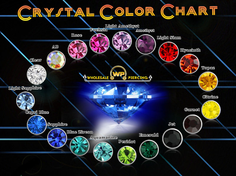 Wholesale Piercing Crystal Color Chart